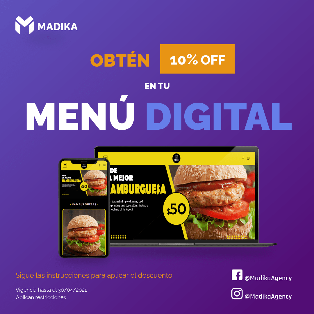 Promocion menu digital Madika